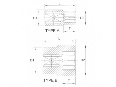 Головка торцевая 6гр. 1/2" 25мм от LICOTA Головка торцевая 6гр. 1/2" 25мм